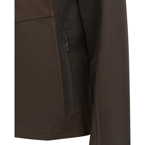 Close-up of Hoggs of Fife Ardross Ladies Jacket side zip pocket with durable active stretch design for farmers