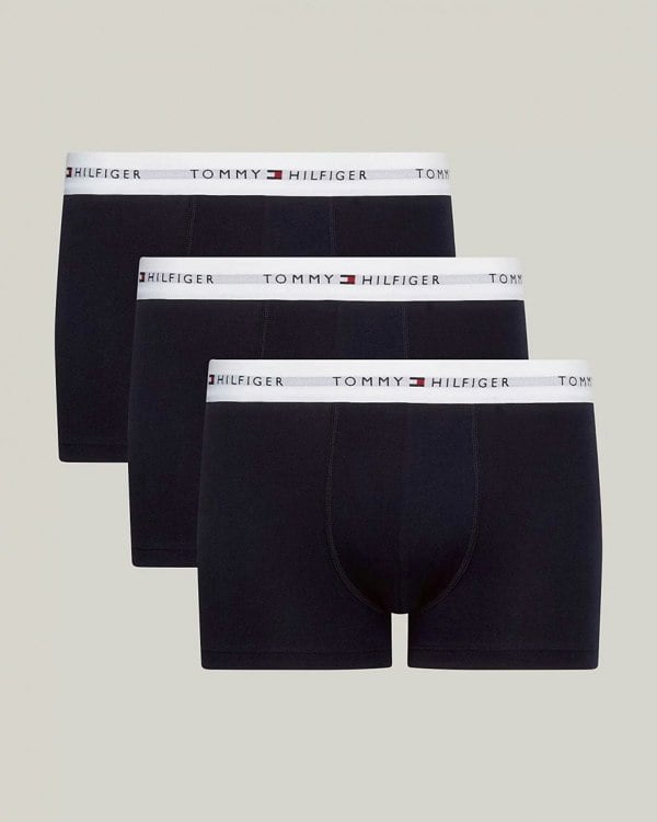 Tommy Hilfiger 3 Pack Mens Contrast Trunks - Desert Sky/Desert Sky/Desert Sky