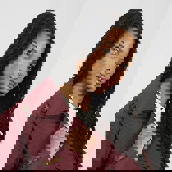 Brave Soul Burgundy Double Breasted Short Trench Coat - Burgundy Image 4