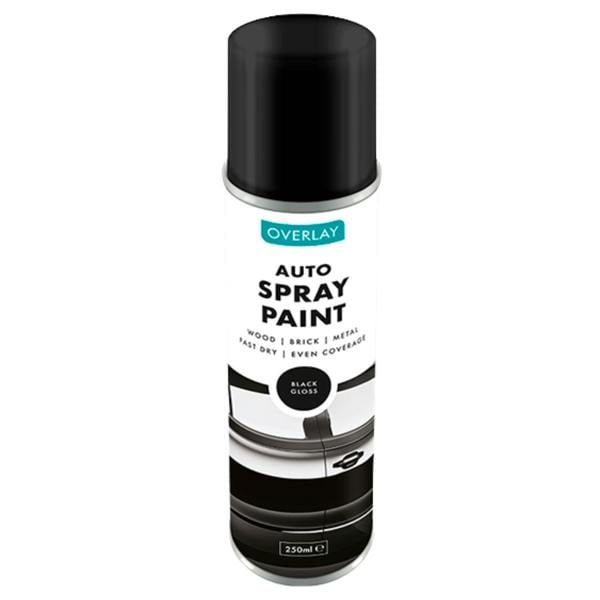 Overlay Gloss Black Auto Professional Spray Paint 250ml