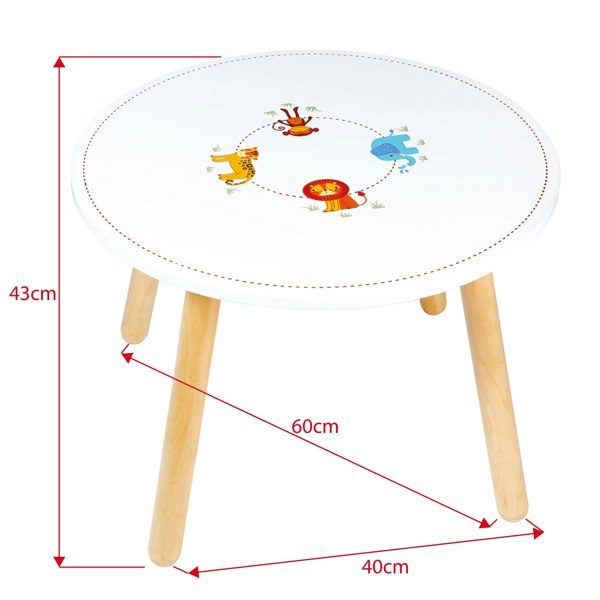 Tidlo Wooden Jungle Animal Table