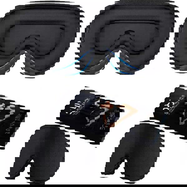 KAV Ultra-Thin 3D Blackout Eye Mask for Sleeping, Skin-Friendly Contoured Sleep Mask for Women & Men, Ideal for Side Sleepers with Adjustable Strap