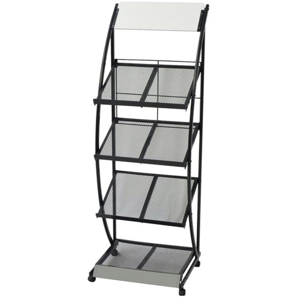 Berkfield Magazine Rack 47x40x134 cm Black and White A4