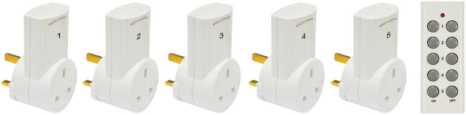 Eagle Connect Eagle 5 Way Remote Control Mains Socket Set