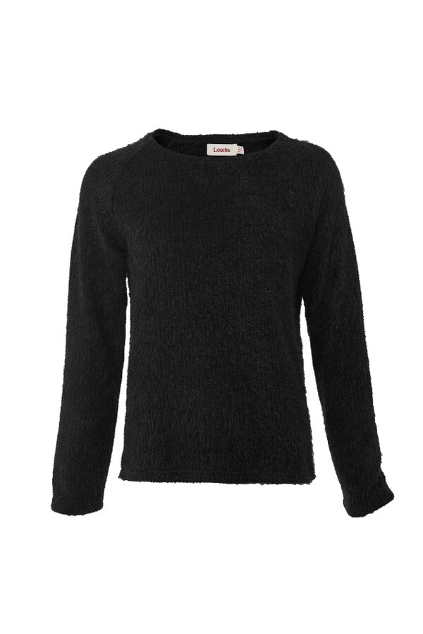 Blanka Eyelash Rib Long Sleeve Jumper - Black