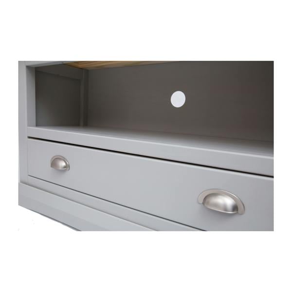 Cabinet Bits Loreo Light Grey 1 Drawer TV Cabinet Chrome Cup Handle