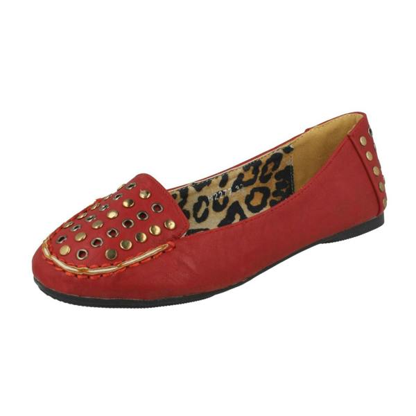 Spot On Girls Spot On Studded Saddle Trim Ballerinas H2272
