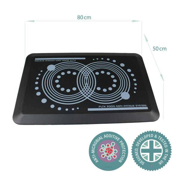 Floortex AFS-TEX® 2000 Black Active Anti-Fatigue Mat - 50 x 80cm