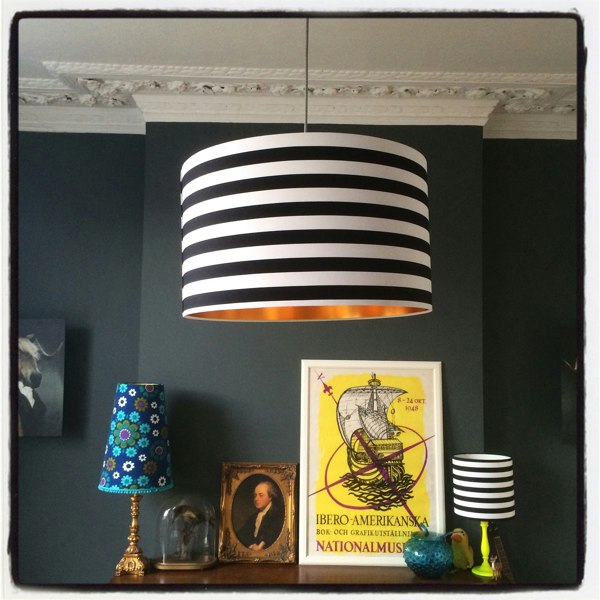 circus black and white striped lampshade