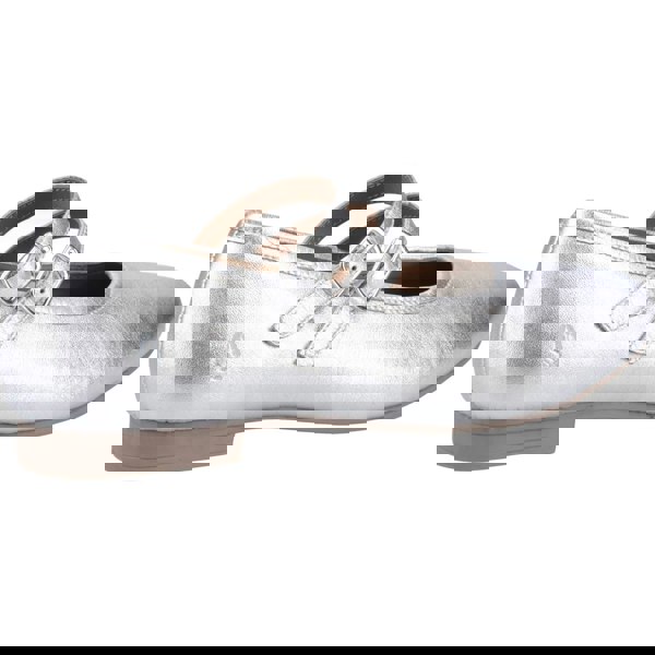 Hush Puppies Nancy Mary Jane Leather Women's Silver Flats