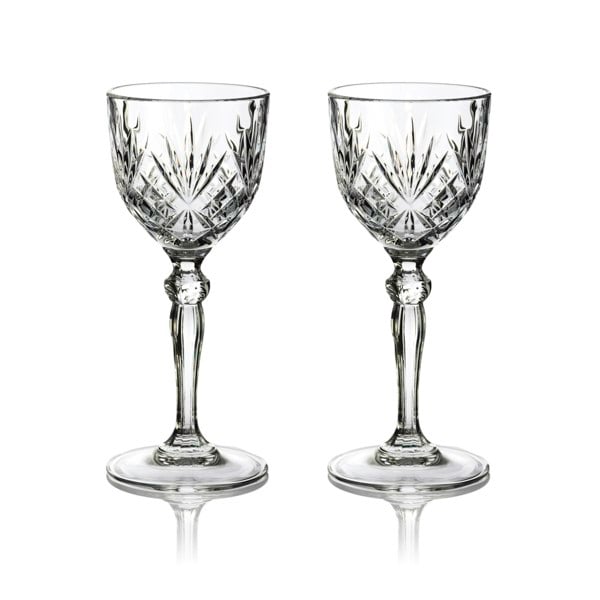 Diamante Chatsworth Crystal Nick and Nora Baby Cocktail Glasses - Set of 2