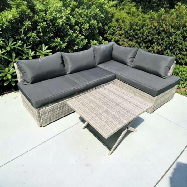 The Garden Marketplace Multi Layout Norfolk Rattan Weave 6 Seater Garden Lounge Set