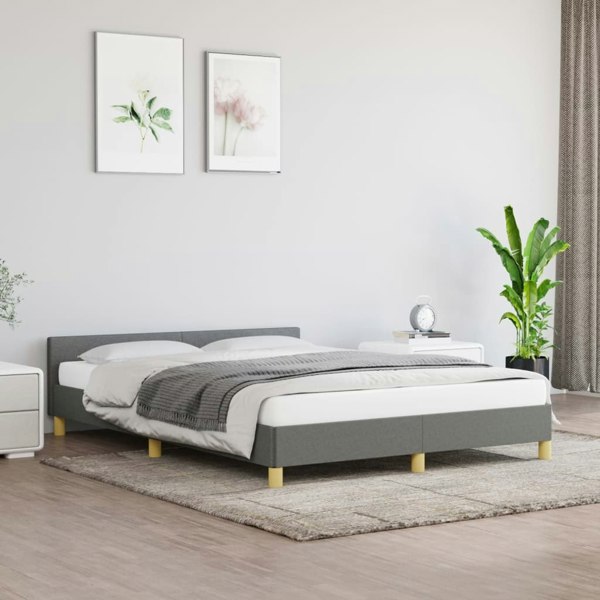 Berkfield Bed Frame with Headboard Dark Grey 180x200cm 6FT Super King Fabric