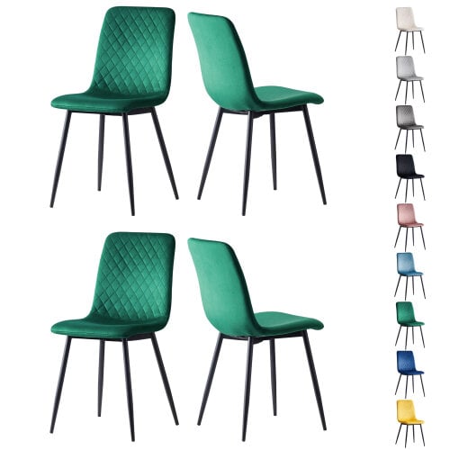 Set of 4 Velvet Fabric Dining chairs Lexi