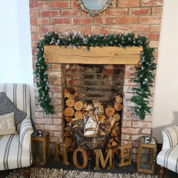 Samuel Alexander Premier 270cm (9ft) x 25cm Snow Tipped Green Christmas Garland Decoration