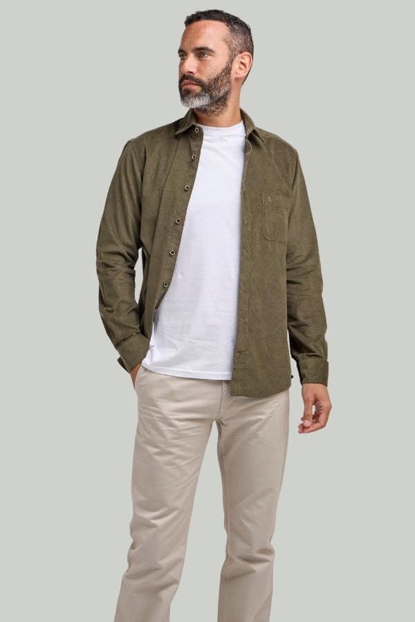 Green Corduroy Shacket