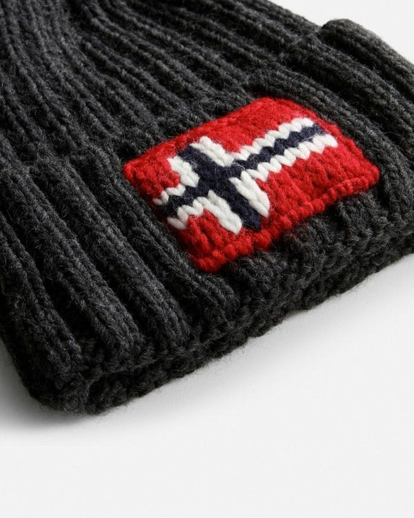 Napapijri Semiury 5 Bobble Hat - Dark Grey Melange 197