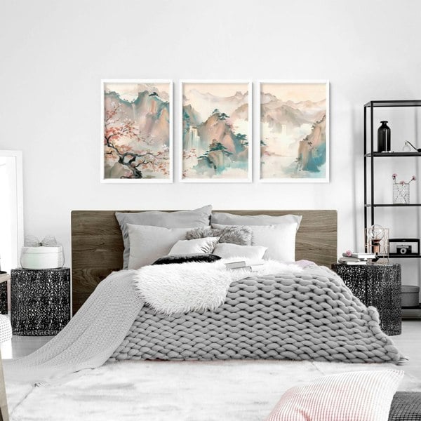 Bedroom Wall Artwork | Set of 3 wall art prints