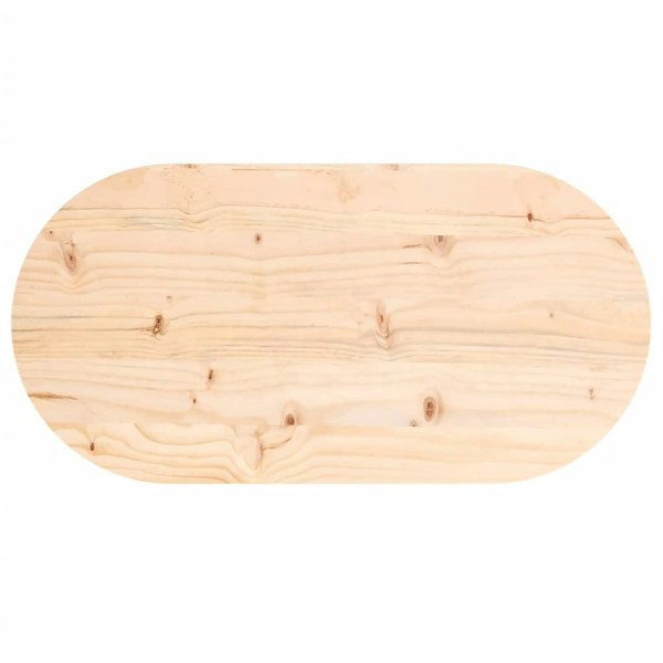 Berkfield Table Top 80x40x2.5 cm Solid Wood Pine Oval