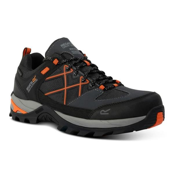 Regatta Mens Samaris III Low Walking Shoes - Granite/Blaze Orange - 