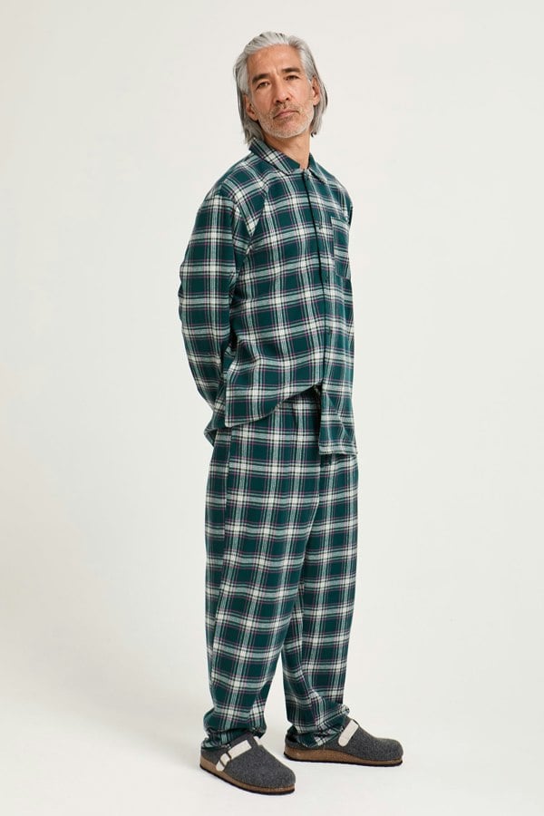 Mister You Plaid Pyjama Set in Green - Pajamas