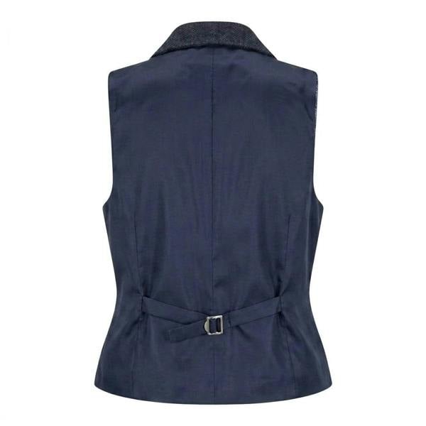 TruClothing TPW-32 - Women's Navy Wool Blend Tweed Blazer Waistcoat
