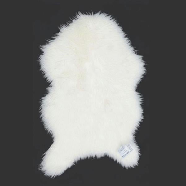HomeSpace Direct Luxury Faux Rabbit Fur Rug White