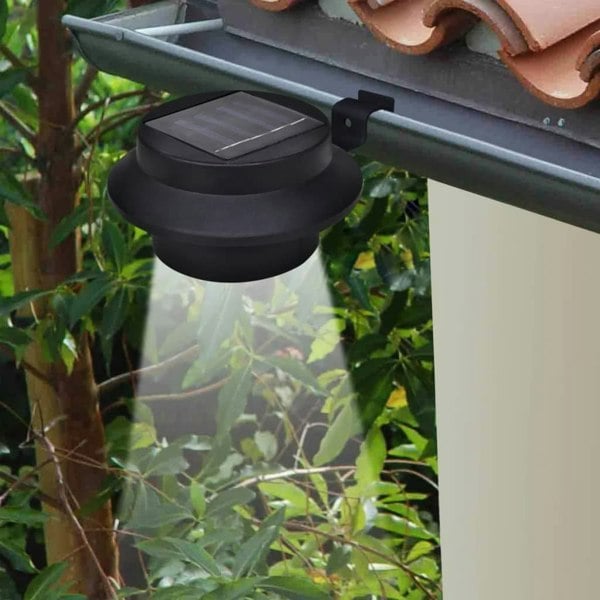Berkfield Outdoor Solar Lamp Set 6 pcs Fence Light Gutter Light Black