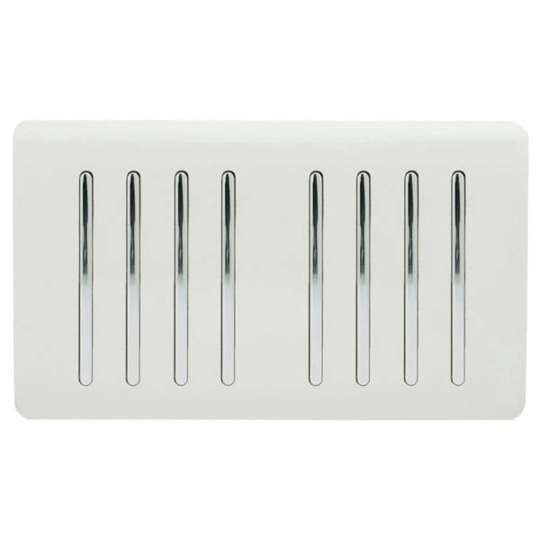 Trendi Switch 8 Gang 1 or 2 Way Light Switch in Ice White