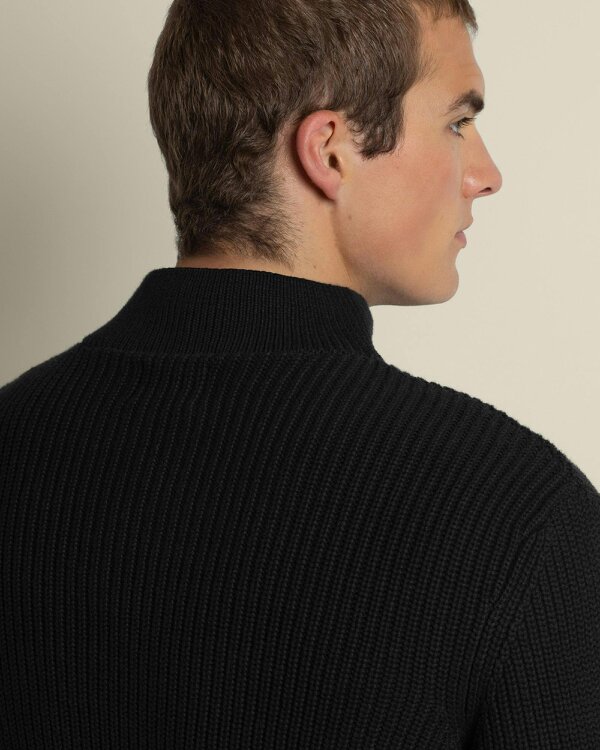Larsson & Co Rib Panel Knitted 1/4 Zip Sweater
