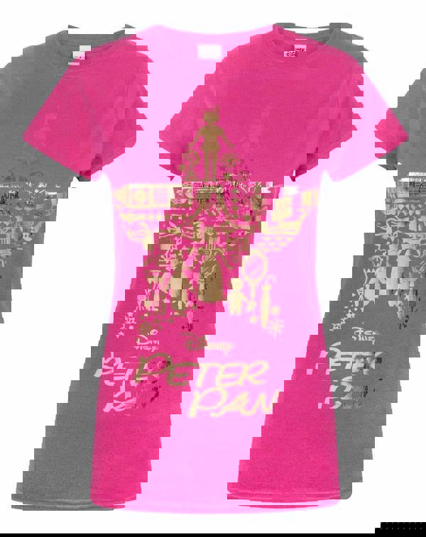 Disney Womens Pink Peter Pan Short Sleeved T-Shirt