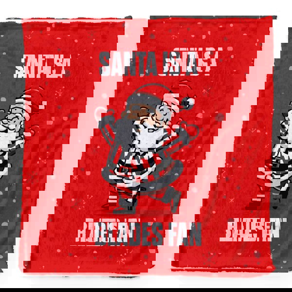 BritishmadeGifts Santa is a Blades Football Fan - Luxury Fleece Blanket 150cm X 150cm