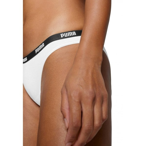Puma 2-Pack Classic Logo Low-Rise Bikini Briefs, White