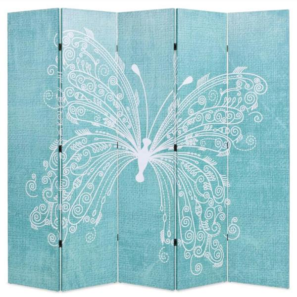 Berkfield Folding Room Divider 200x170 cm Butterfly Blue