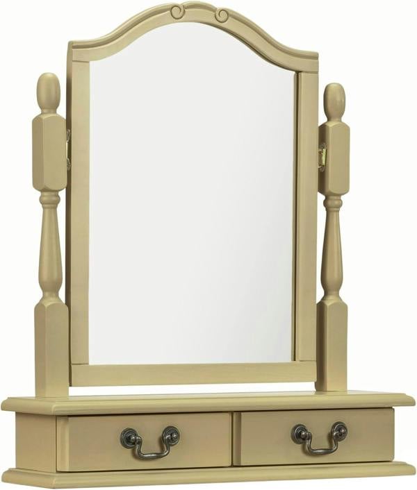Statement Furniture Juliette Dressing Table Set with Trinket Mirror. French Table Mirror with Storage and Stool