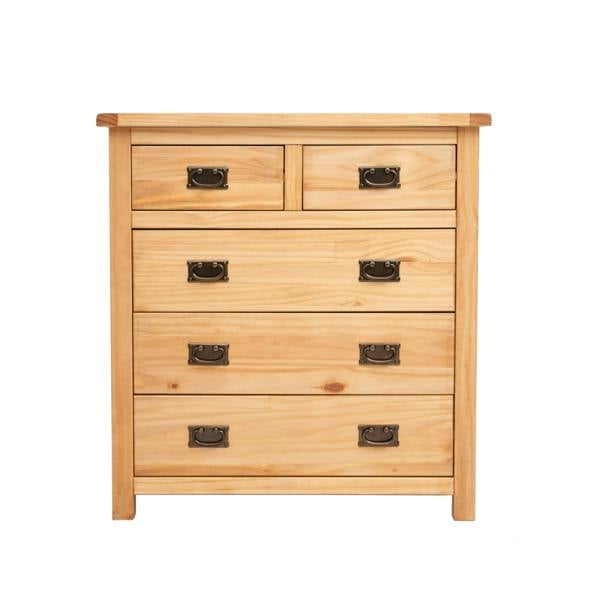 Lugo 5 Drawer Chest of Drawers Bras Drop Handle
