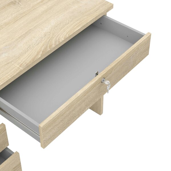 Wyld Haus Billabong Natural Oak Wood Office Desk 5 Drawers