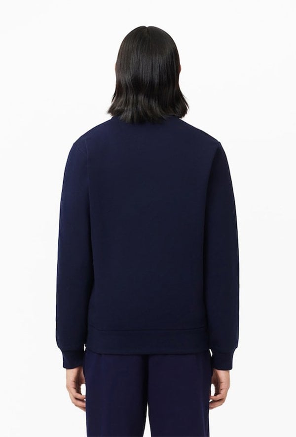 Lacoste Men's Zip-Up High Neck Fleece Sweatshirt - Navy