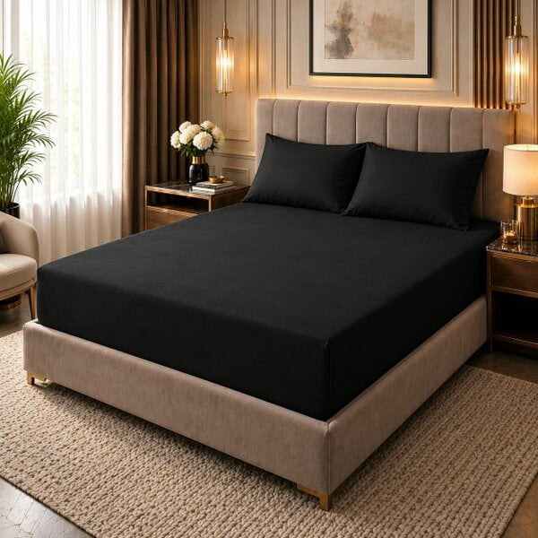 Night Zone 180 Thread Count Percale Fitted Sheet 25cm Deep – Polycotton Easy Care Bed Sheet