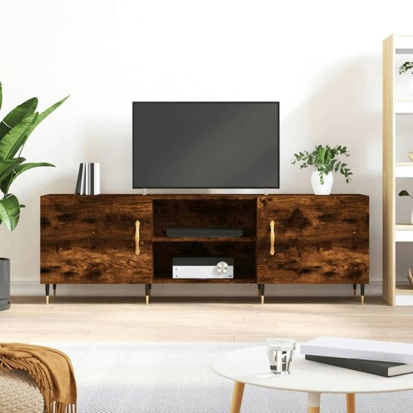 Berkfield TV Cabinet Smoked Oak 150x30x50 cm Engineered Wood