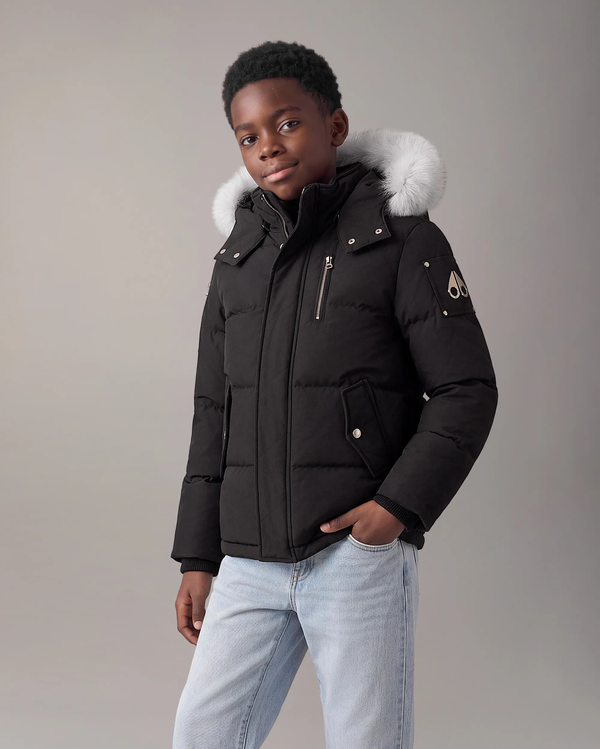 Moose Knuckles Kids 3Q Down Padded Puffer Jacket in Black