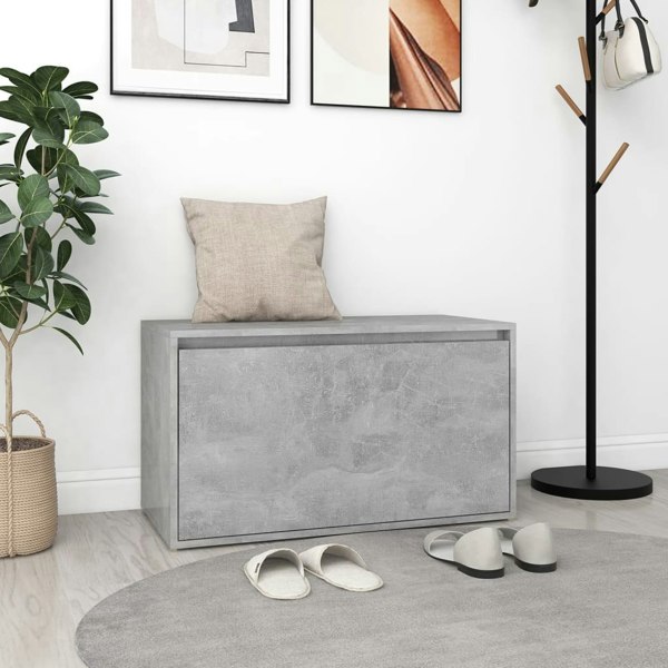 Berkfield Hall Bench 80x40x45 cm Concrete Grey Engineered Wood