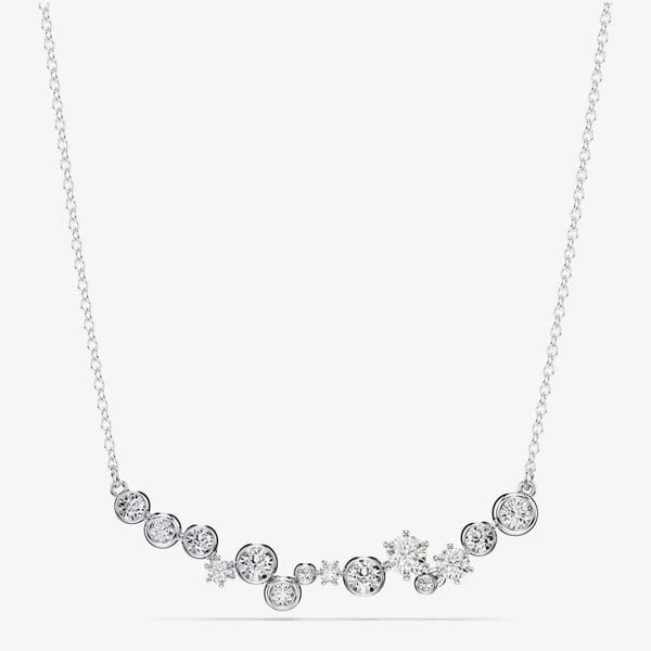 Swarovski Constella Rhodium Plated Mixed Cut White Crystal Necklace 5722473