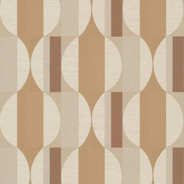 Grandeco Boutique Fuma Retro Geometric Luxury Weight Embossed Wallpaper, Orange