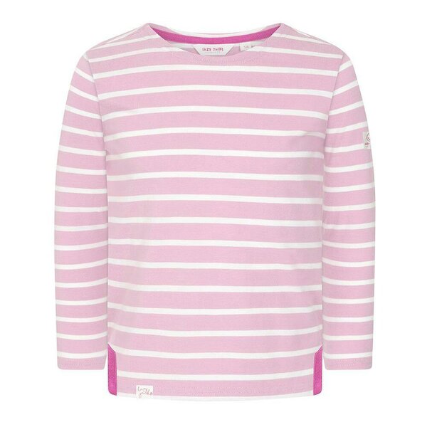Lazy Jacks LJ97C - Girls Long Sleeve Striped Breton - Pink