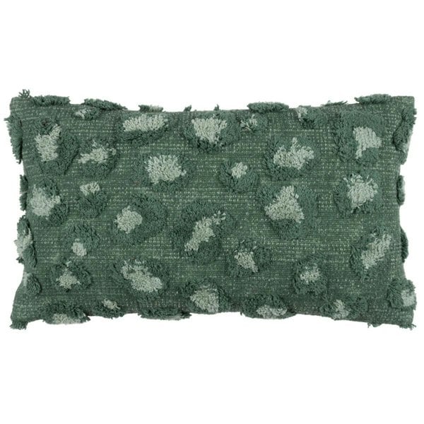 Furn Maeve Tufted Leopard Print Cushion Cover - Eucalyptus