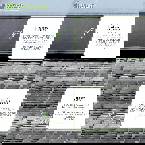 malta rattan 9 seat firepit u shape sofa set in mixed grey with grey cushions