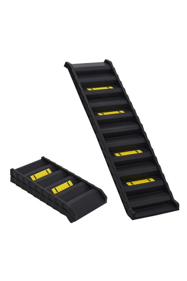 Living and Home Folding Portable Dog Pet Staircase with Black Non-Slip Ramp
