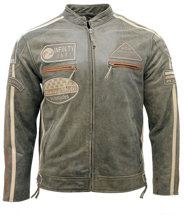 Infinity Leather Mens Racing Leather Biker Jacket-Portland