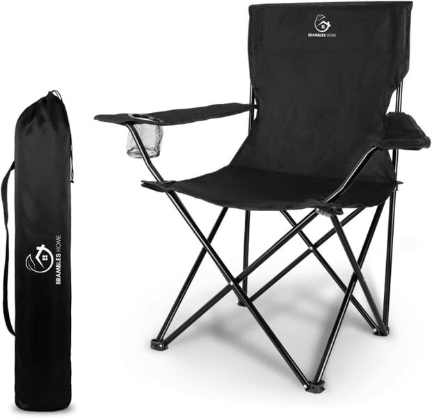 Brambles Home Foldable Camping Chair Green Outdoor Folding Chair with Carry Bag Garden Beach Camping Seat